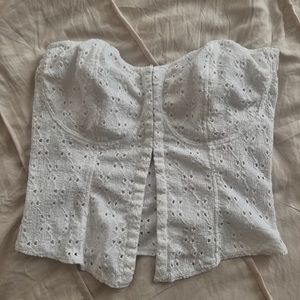 White H&M strapless corset top